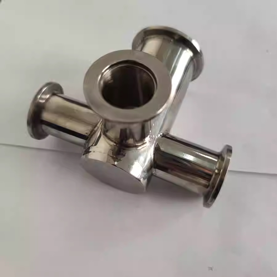Non-standard customized stainless steel vacuum four-way connector KF25 reducing and expanding cross type NW quick-connect fitting